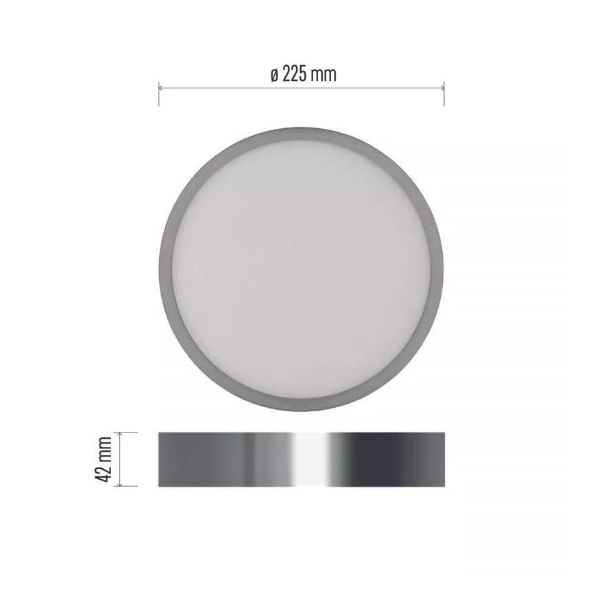Plafoniera LED NEXXO LED/21W/230V 3000/3500/4000K diametro 22,5 cm cromo lucido