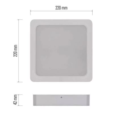 Plafoniera LED LED/24W/230V 22x22 cm bianco