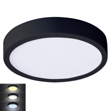 Plafoniera LED LED/24W/230V 3000/4000/6000K nero rotondo