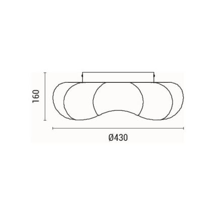 Plafoniera LED LED/24W/230V 3000K nero diametro 43 cm
