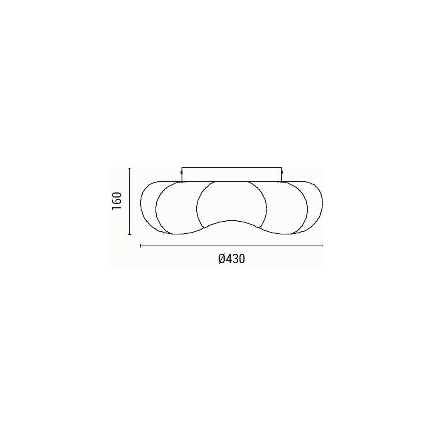 Plafoniera LED LED/24W/230V 3000K nero diametro 43 cm