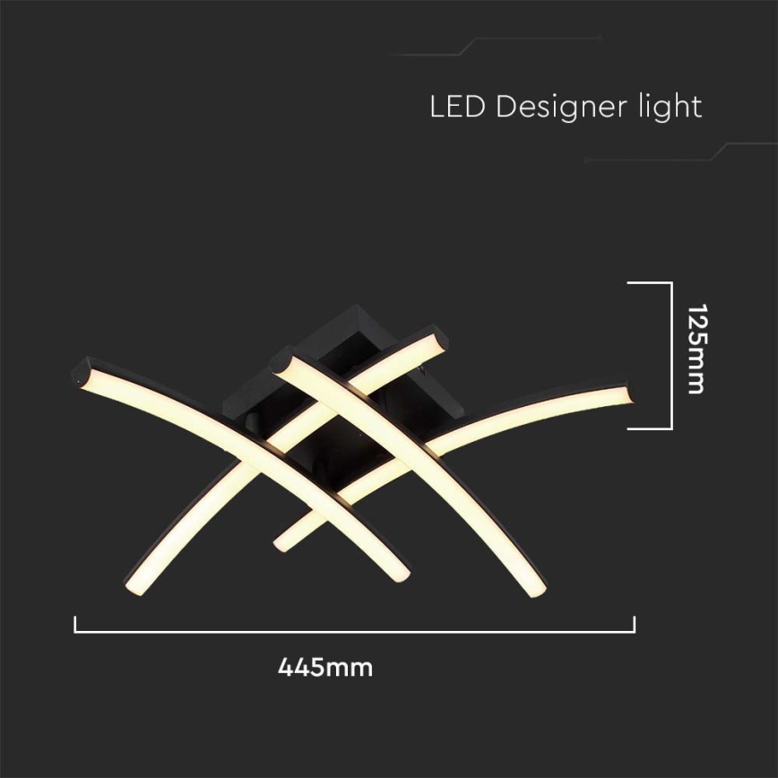 Plafoniera LED LED/24W/230V 3000K nero