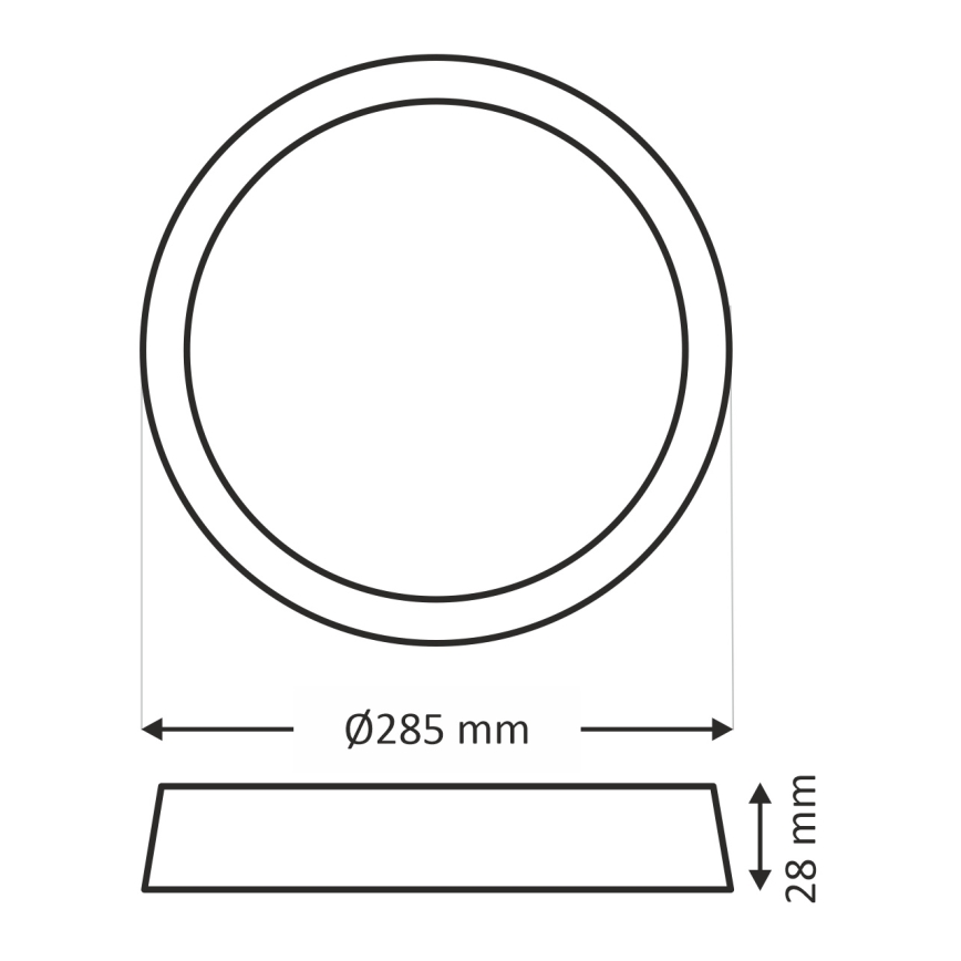 Plafoniera LED LED/24W/230V 4200K diametro 28,5 cm bianco