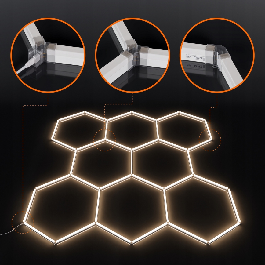 Plafoniera LED HEXAGON LED/350W/85-265V 4000K 313x298 cm CRI 90 IP44 bianca
