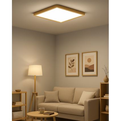 Plafoniera LED LED/40W/230V 3000/4000/6500K 50x50 cm beige
