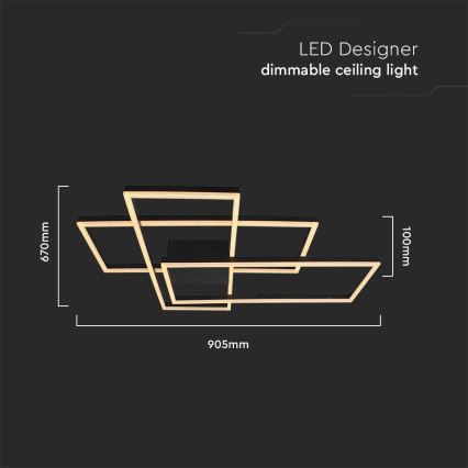 Plafoniera LED LED/47W/230V 3000K nero