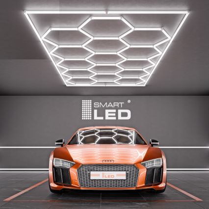 Plafoniera da soffitto LED HEXAGON LED/696W/85-265V 6500K 484x243 cm CRI 90 IP54 bianca