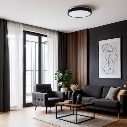 Plafoniera LED LIBRA, 24 W, 230 V, 4000 K, Ø 39 cm, nera