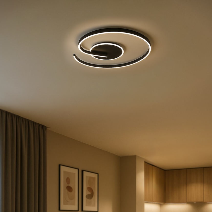 Plafoniera LED LORENZO LED/22W/230V Ø 50 cm nera