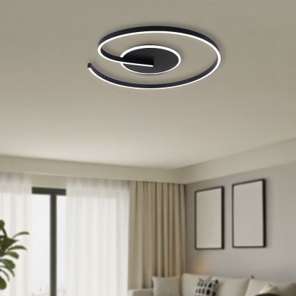 Plafoniera LED LORENZO LED/22W/230V Ø 50 cm nera