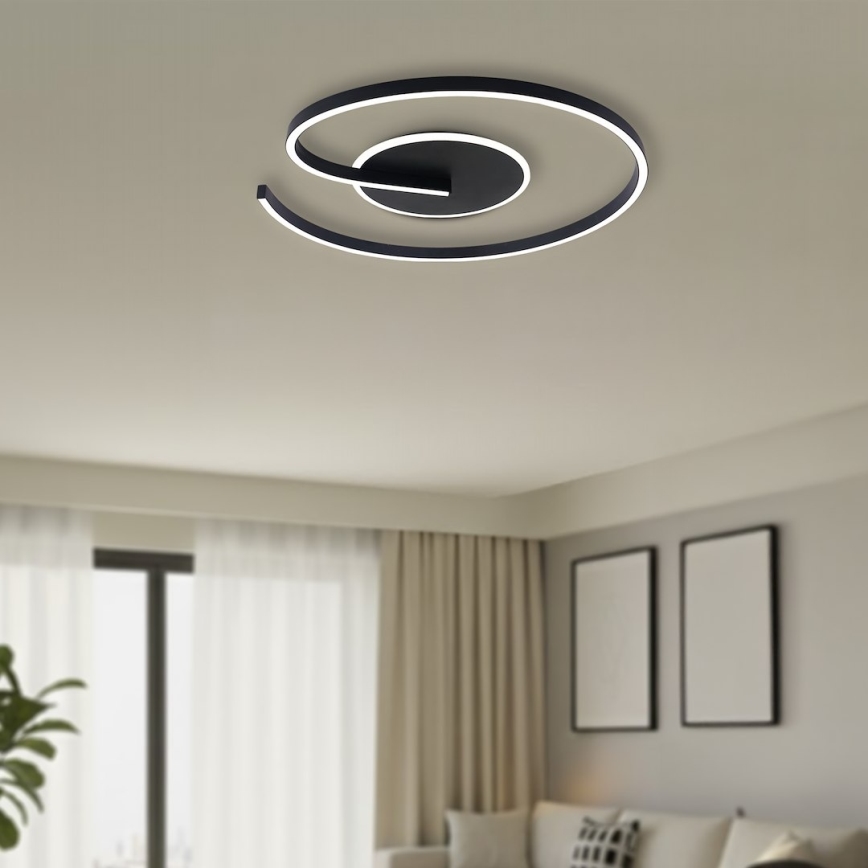 Plafoniera LED LORENZO LED/22W/230V Ø 50 cm nera