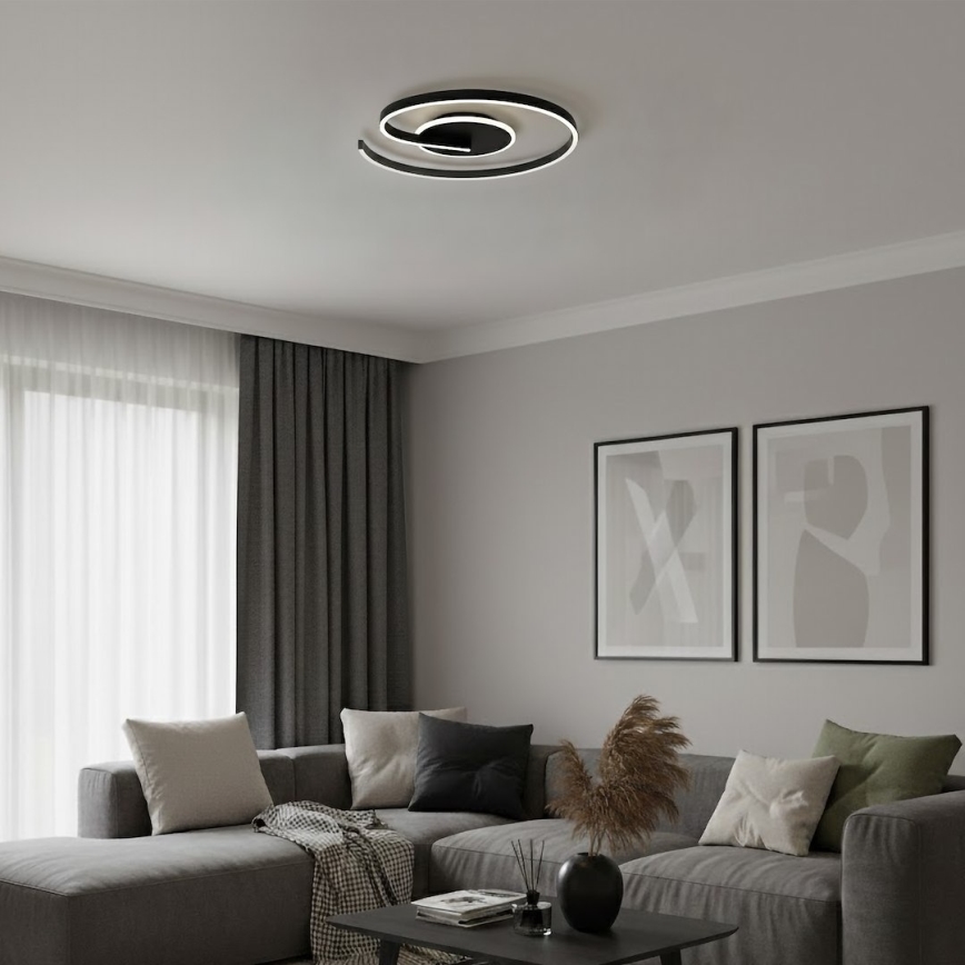 Plafoniera LED LORENZO LED/22W/230V Ø 50 cm nera