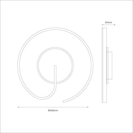 Plafoniera LED LORENZO LED/22W/230V Ø 50 cm nera
