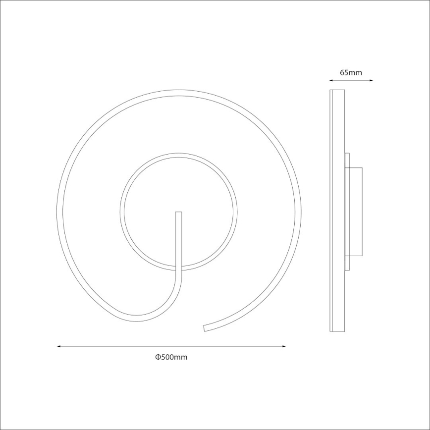 Plafoniera LED LORENZO LED/22W/230V Ø 50 cm nera