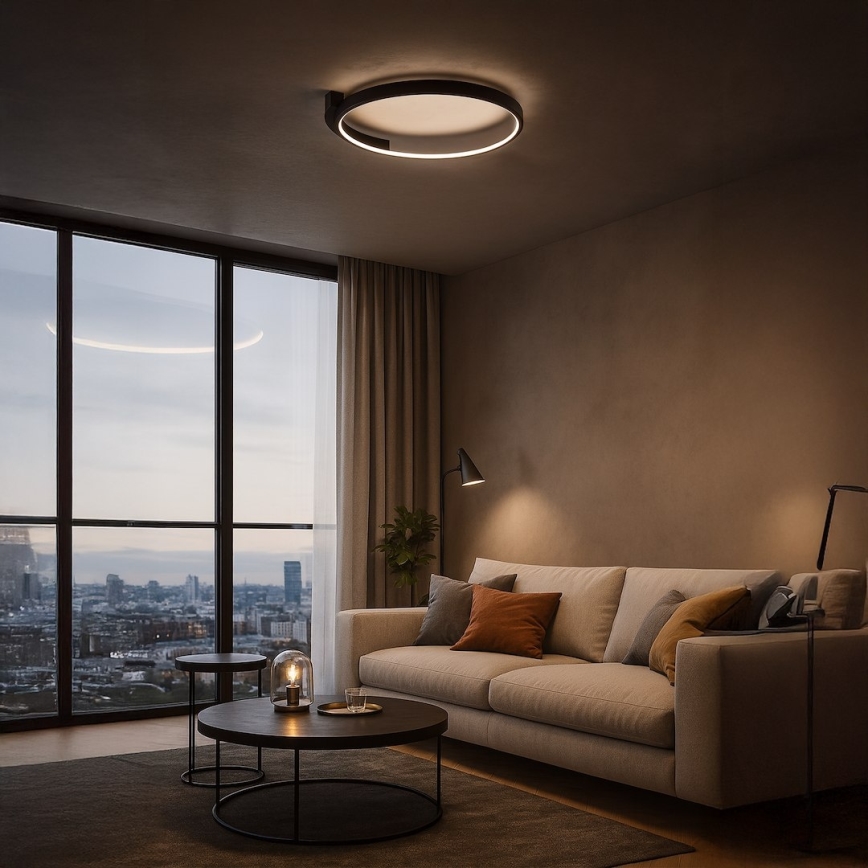 Plafoniera LED LUNA LED/18W/230V Ø 42,5 cm nera