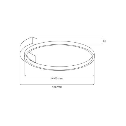 Plafoniera LED LUNA LED/18W/230V Ø 42,5 cm nera