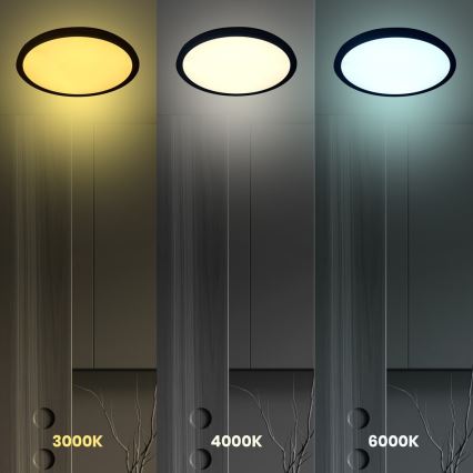 Plafoniera LED MAQ LED/24W/230V 3000/4000/6500K IP40 nero