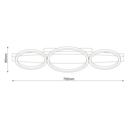 Plafoniera LED MELISA LED/28W/230V 26,5x70 cm pino