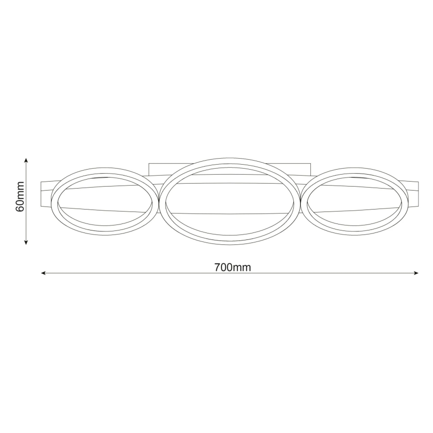 Plafoniera LED MELISA LED/28W/230V 26,5x70 cm pino