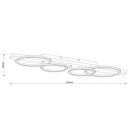 Plafoniera LED MELISA LED/35W/230V 26,5x95 cm finitura pino