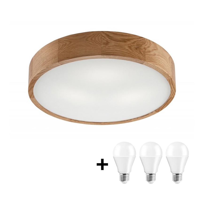 Plafoniera LED OAK 3xE27/10W/230V rovere Ø 47 cm