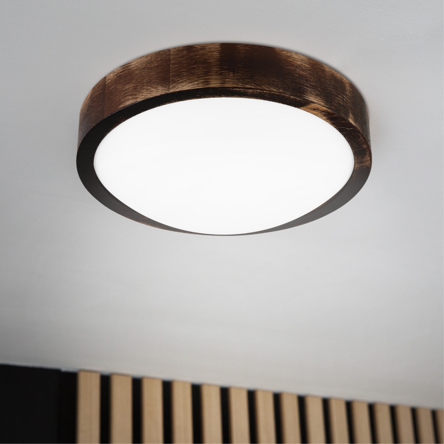 Plafoniera LED OAK SLIM LED/20W/230V 4000K Ø 27 cm rovere/marrone scuro