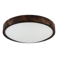 Plafoniera LED OAK SMOKY SLIM, 36W/230V, 4000K, Ø 37 cm, rovere/marrone scuro