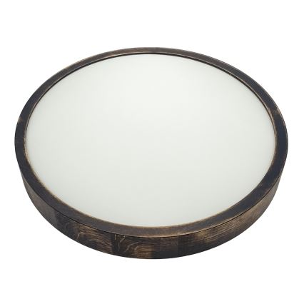 Plafoniera LED OAK SMOKY SLIM, 36W/230V, 4000K, Ø 37 cm, rovere/marrone scuro