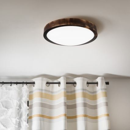 Plafoniera LED OAK SMOKY SLIM LED/20W/230V 4000K Ø 27 cm rovere/marrone scuro