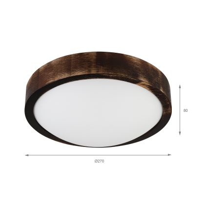 Plafoniera LED OAK SMOKY SLIM LED/20W/230V 4000K Ø 27 cm rovere/marrone scuro