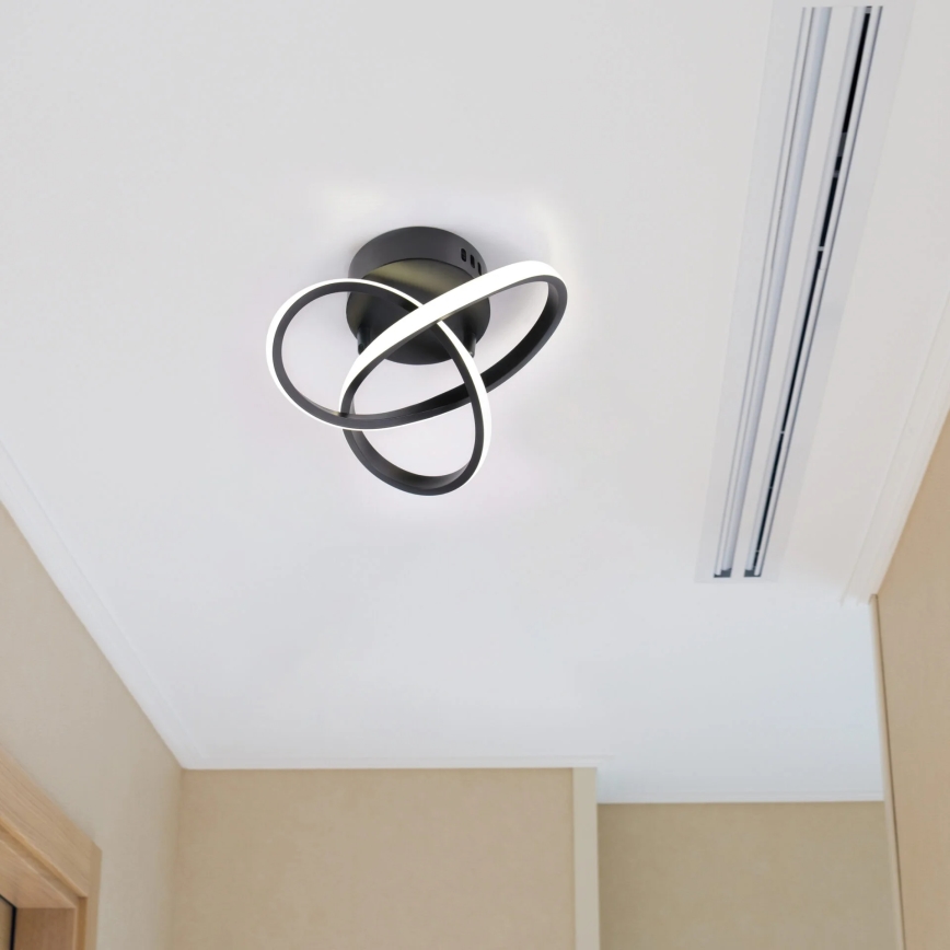 Plafoniera LED OSKAR, 15W, 230V, Ø 25 cm, nero