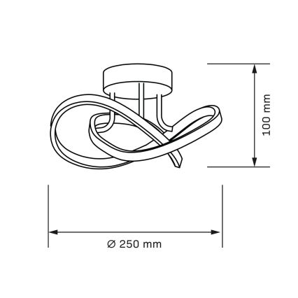 Plafoniera LED OSKAR, 15W, 230V, Ø 25 cm, nero