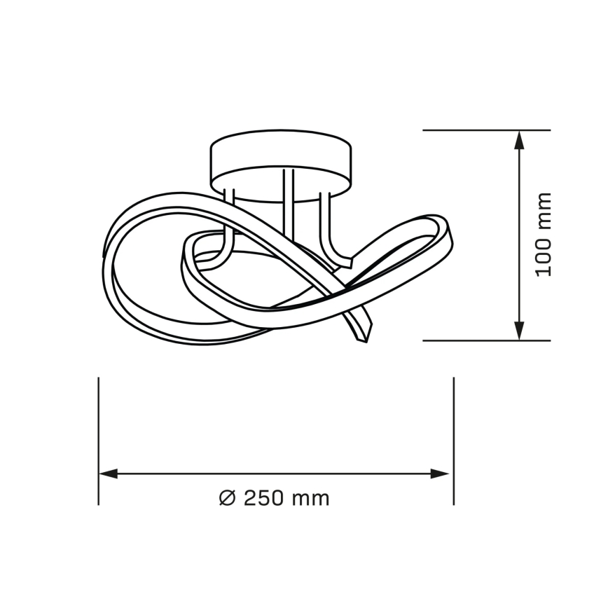 Plafoniera LED OSKAR, 15W, 230V, Ø 25 cm, nero