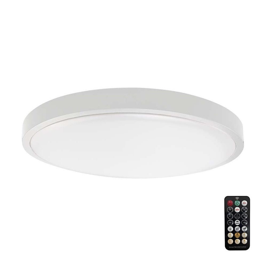 Plafoniera LED per bagno con sensore CHIP SAMSUNG LED/18W/230V IP44 6500K diam. 29 cm bianco + telecomando