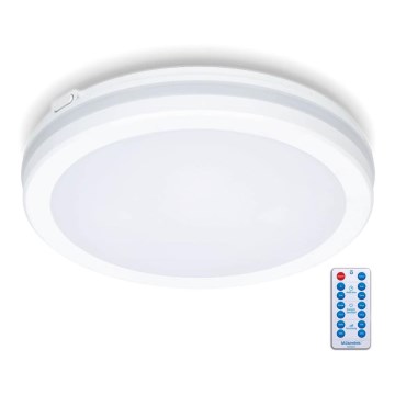 Plafoniera LED per bagno con sensore LED/18W/230V 3000/4000/6500K IP65 diam. 30 cm bianco + telecomando
