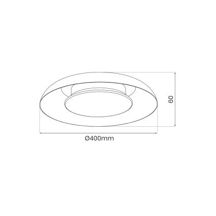 Plafoniera LED PIATTINO LED/30W/230V 3000/4000/6000K Ø 40 cm nera