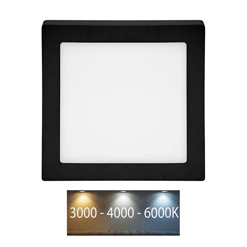 Plafoniera LED RAFA LED/12W/230V 3000/4000/6000K 17x17 cm nero