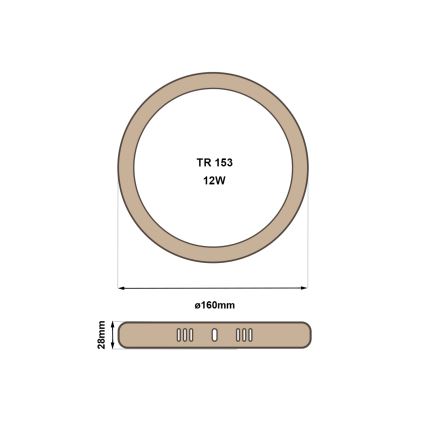 Plafoniera LED RING LED/12W/230V 4200K diametro 16 cm marrone