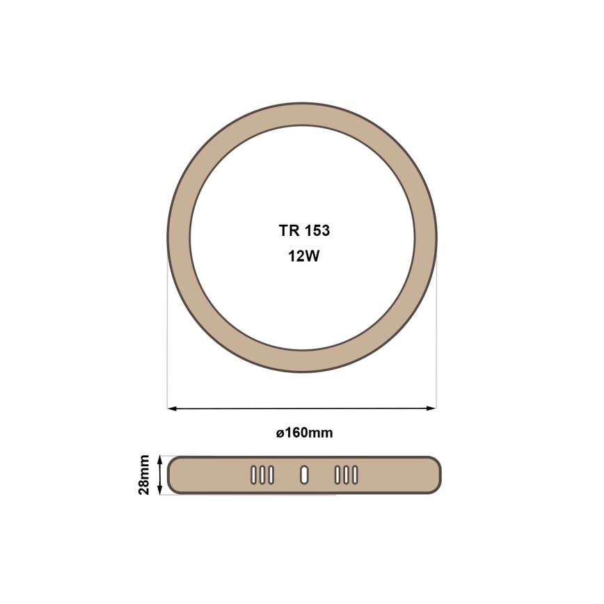 Plafoniera LED RING LED/12W/230V 4200K diametro 16 cm marrone