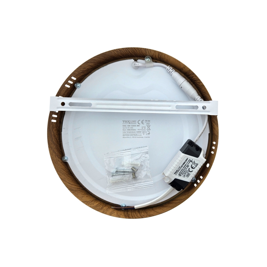 Plafoniera LED RING LED/18W/230V 4200K diametro 21 cm marrone