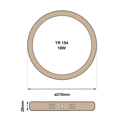 Plafoniera LED RING LED/18W/230V 4200K diametro 21 cm marrone