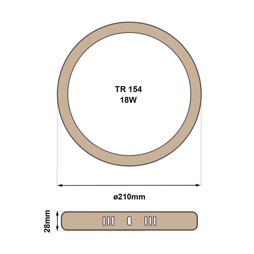 Plafoniera LED RING LED/18W/230V 4200K diametro 21 cm marrone