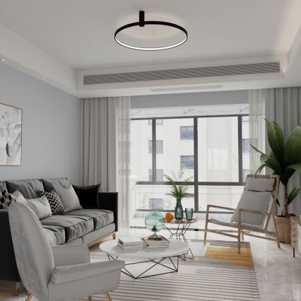 Plafoniera LED RING S LED/34W/230V 3000/4000/6000K Ø 60 cm nero