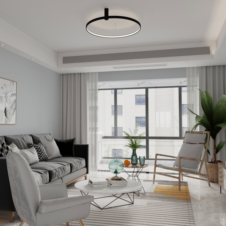 Plafoniera LED RING S LED/34W/230V 3000/4000/6000K Ø 60 cm nero