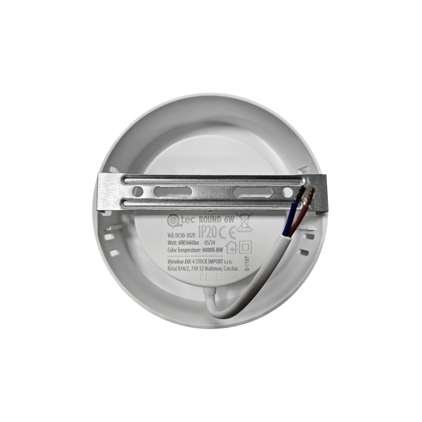 Plafoniera LED ROUND LED/6W/230V 4000K diametro 12,1 cm bianco