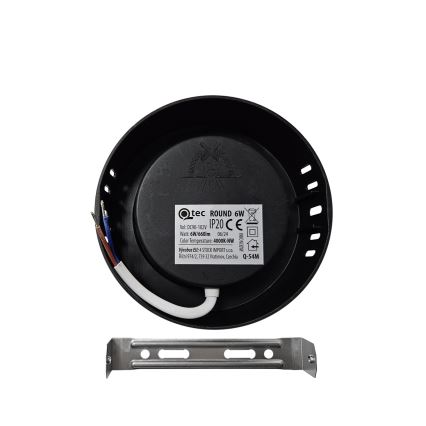 Plafoniera LED ROUND LED/6W/230V 4000K diametro 12,1 cm nero