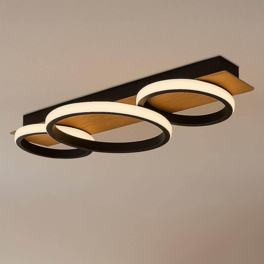 Plafoniera LED ROWENA LED/18W/230V nera/marrone