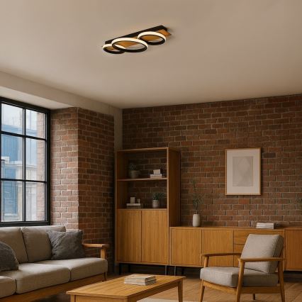 Plafoniera LED ROWENA LED/18W/230V nera/marrone