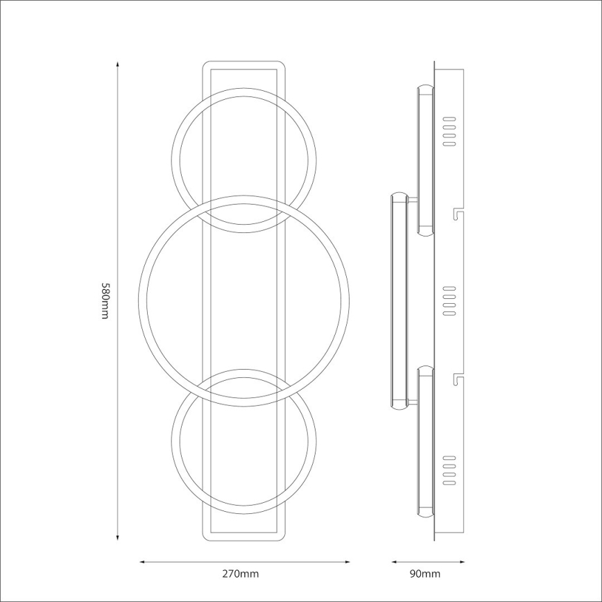 Plafoniera LED ROWENA LED/18W/230V nera/marrone