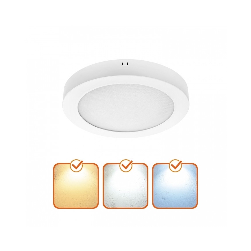 Plafoniera LED SIGARO LED/18W/230V 3000/4000/6500K diam. 22 cm bianca